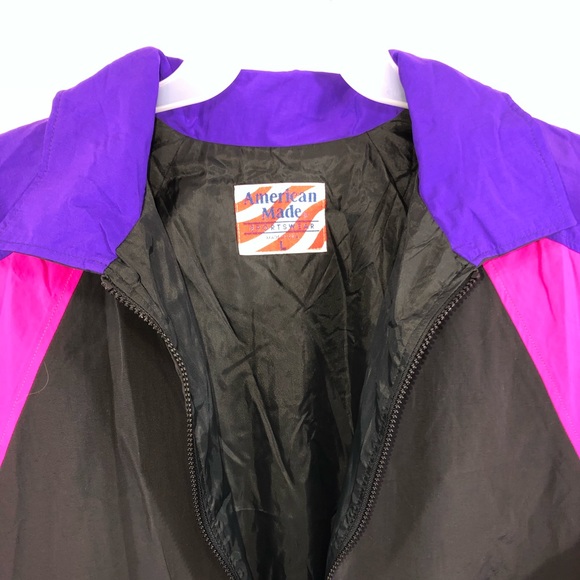 Vintage American Made Sportswear Men's Zip Up Jacket Windbreaker Size L - Picture 6 of 9